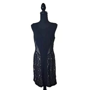 Laundry By Shelli Segal Black Cream Lace Party Cocktail Dress Size 10 B28#18